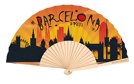 Barcelona Skyline 23cm Fan-0